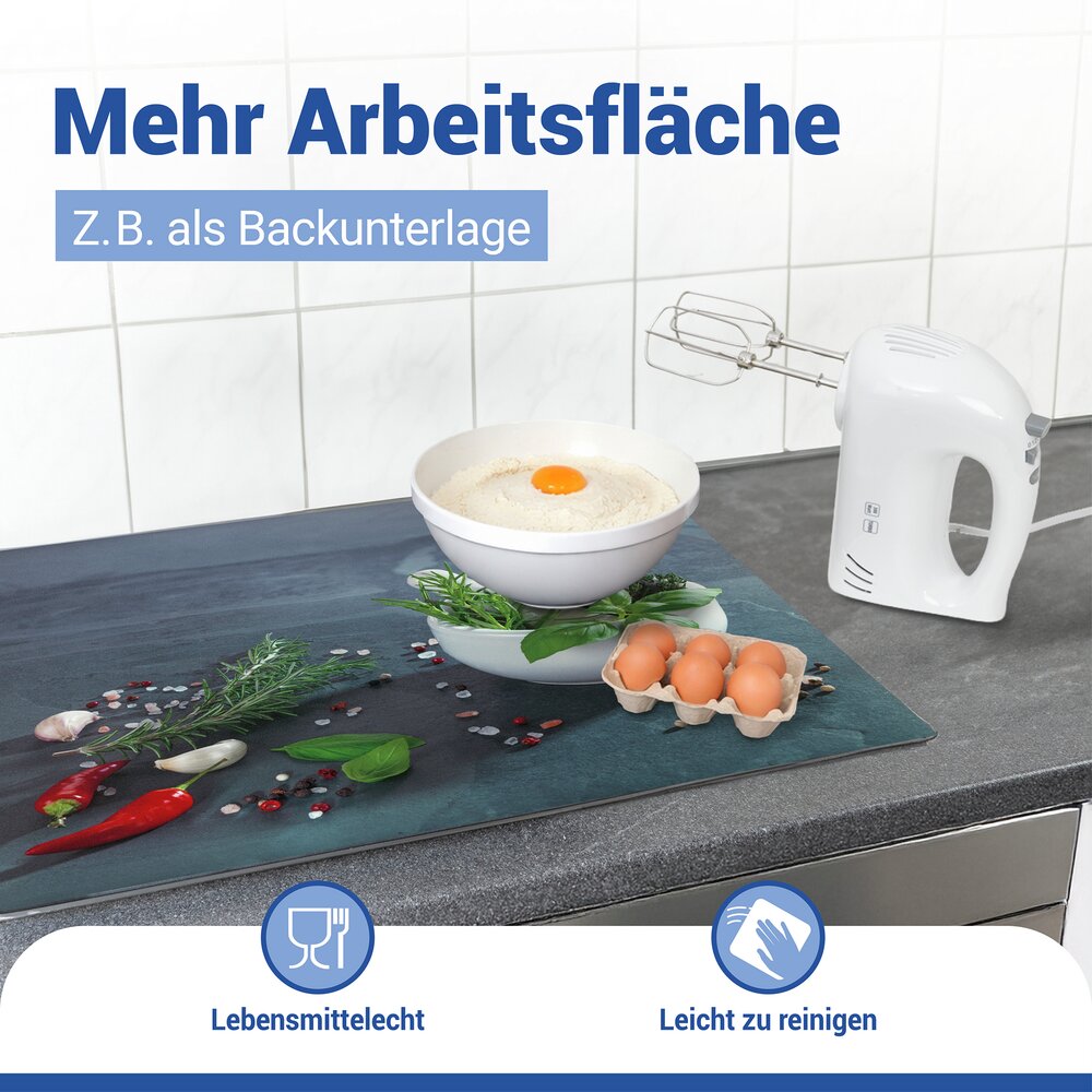 KRÄUTERKÜCHE Herdabdeckmatte 60x52cm aus Kunststoff