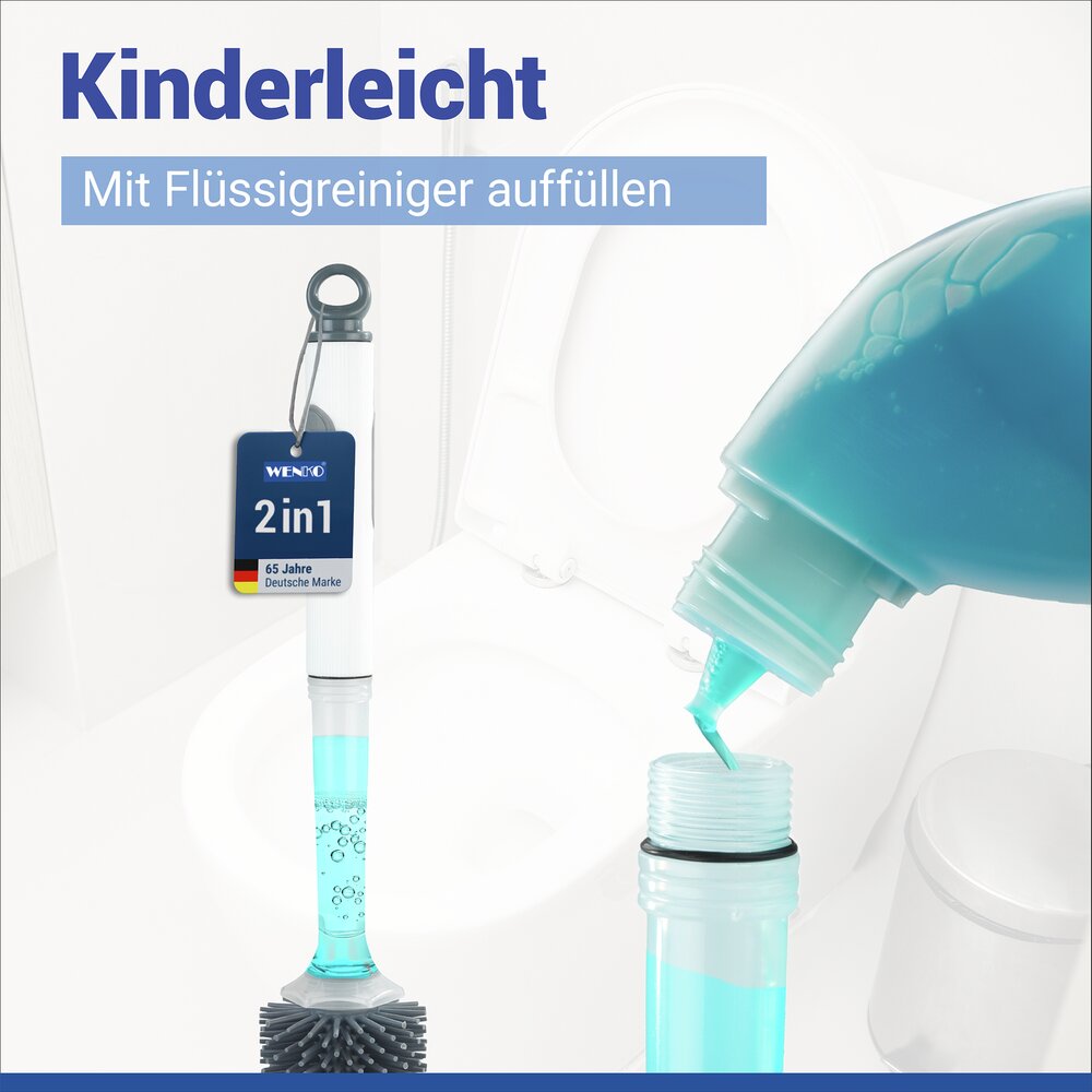 2in1 WC-Garnitur mit Reinigungsmittel-Spender