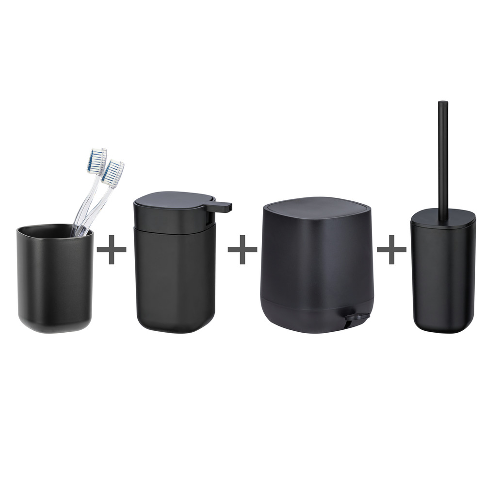 DAVOS schwarz Badzubehör-Set, 4-teilig
