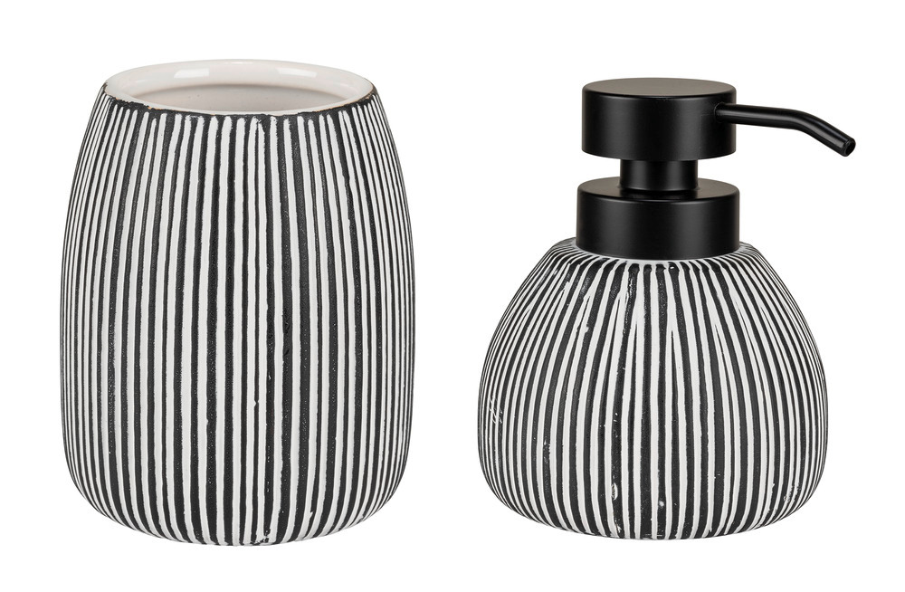 PASCOLI schwarz Badzubehör-Set aus Keramik, 2-teilig PASCOLI schwarz Badzubehör-Set aus Keramik, 2-teilig