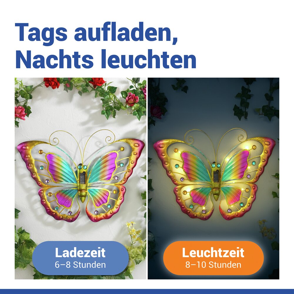 SCHMETTERLING Solarleuchte aus Glas