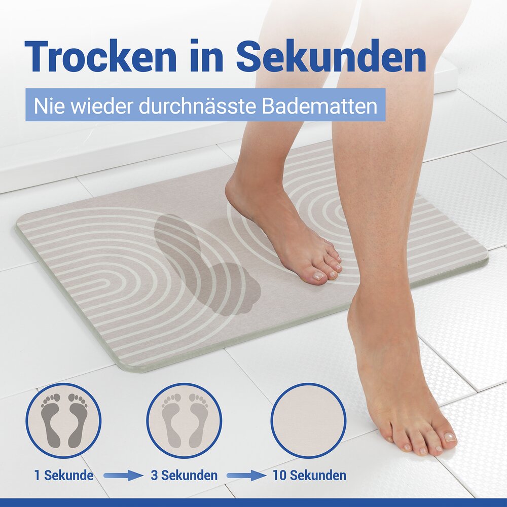NAZCA hellgrau Badematte schnelltrocknend 60x39 cm