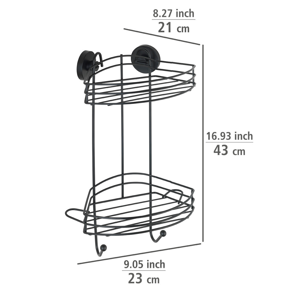 VACUUM-Loc® schwarz Eckregal 2 Etagen