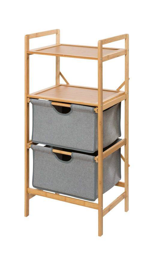 62212100_regal-bahari-3 BAHARI Regal mit 2 Schubladen aus Bambus