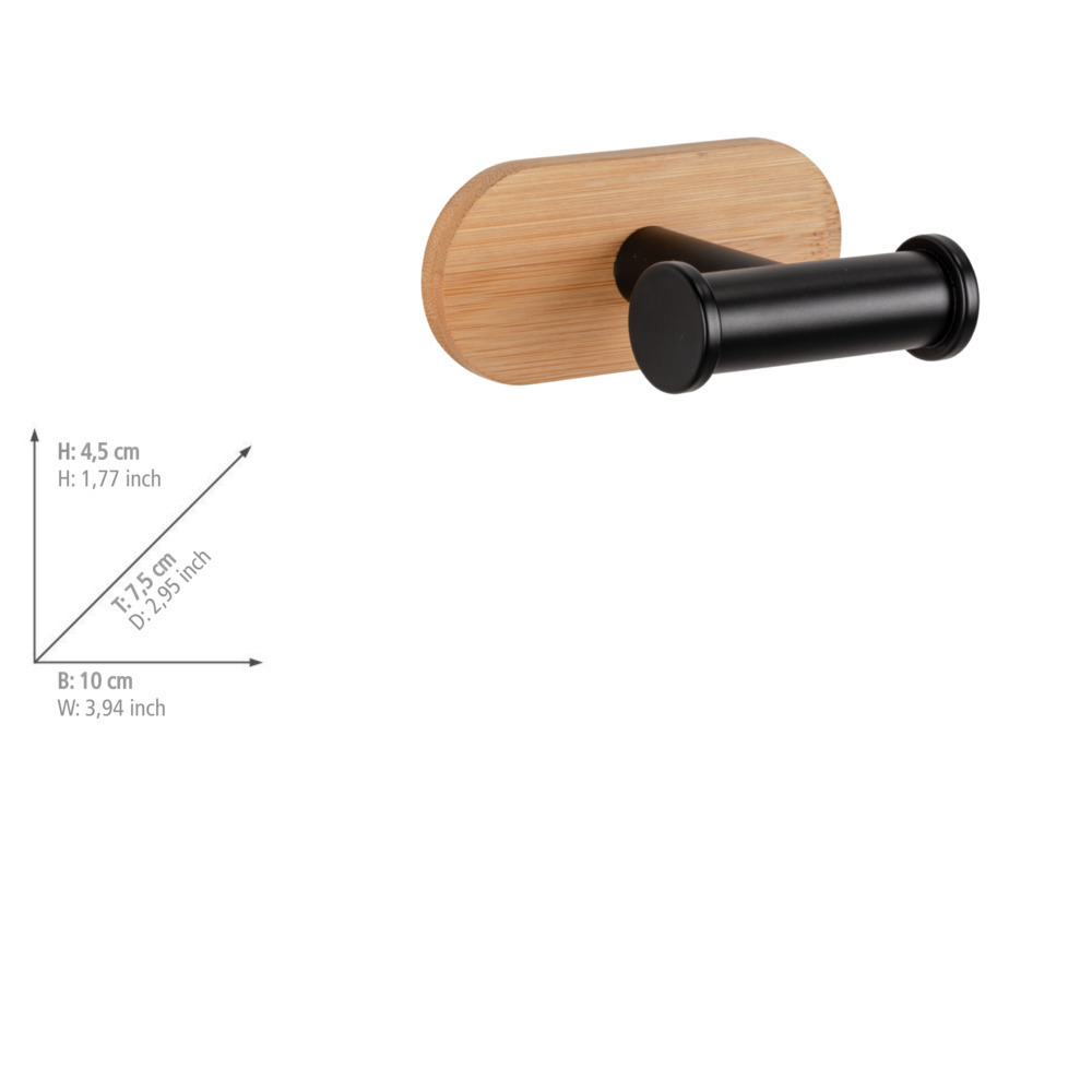 Duo OREA Bamboo Turbo-Loc® Wandhaken, Edelstahl/Bambus
