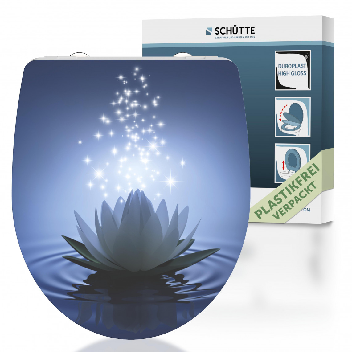 WATER LILY High-Gloss WC-Sitz, Montage von oben