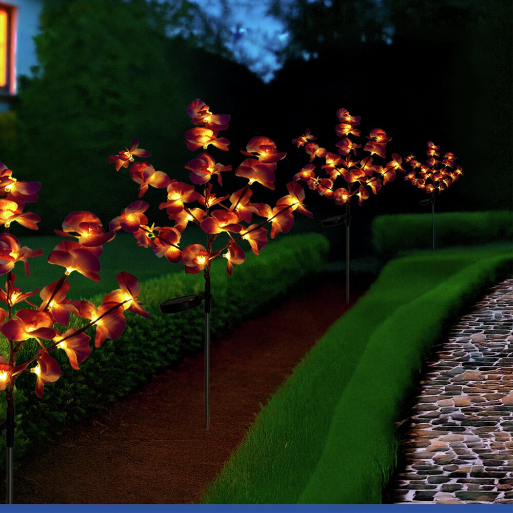 ORCHIDEE Gartenstecker solarbetrieben, 2er-Set