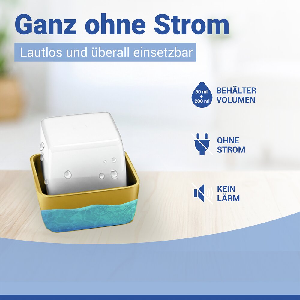 CLEO weiss/gold Luftbefeuchter aus Keramik, 2er-Set