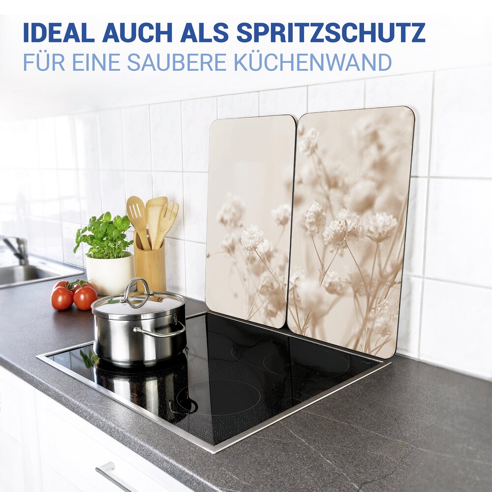 TROCKENBLUME 2er-Set Herdabdeckplatten aus Glas