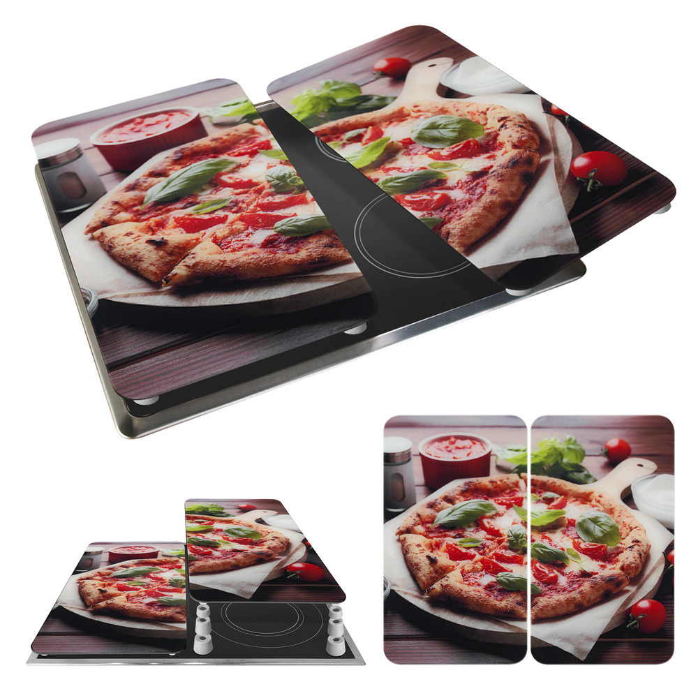 PIZZA 2er-Set Herdabdeckplatten aus Glas