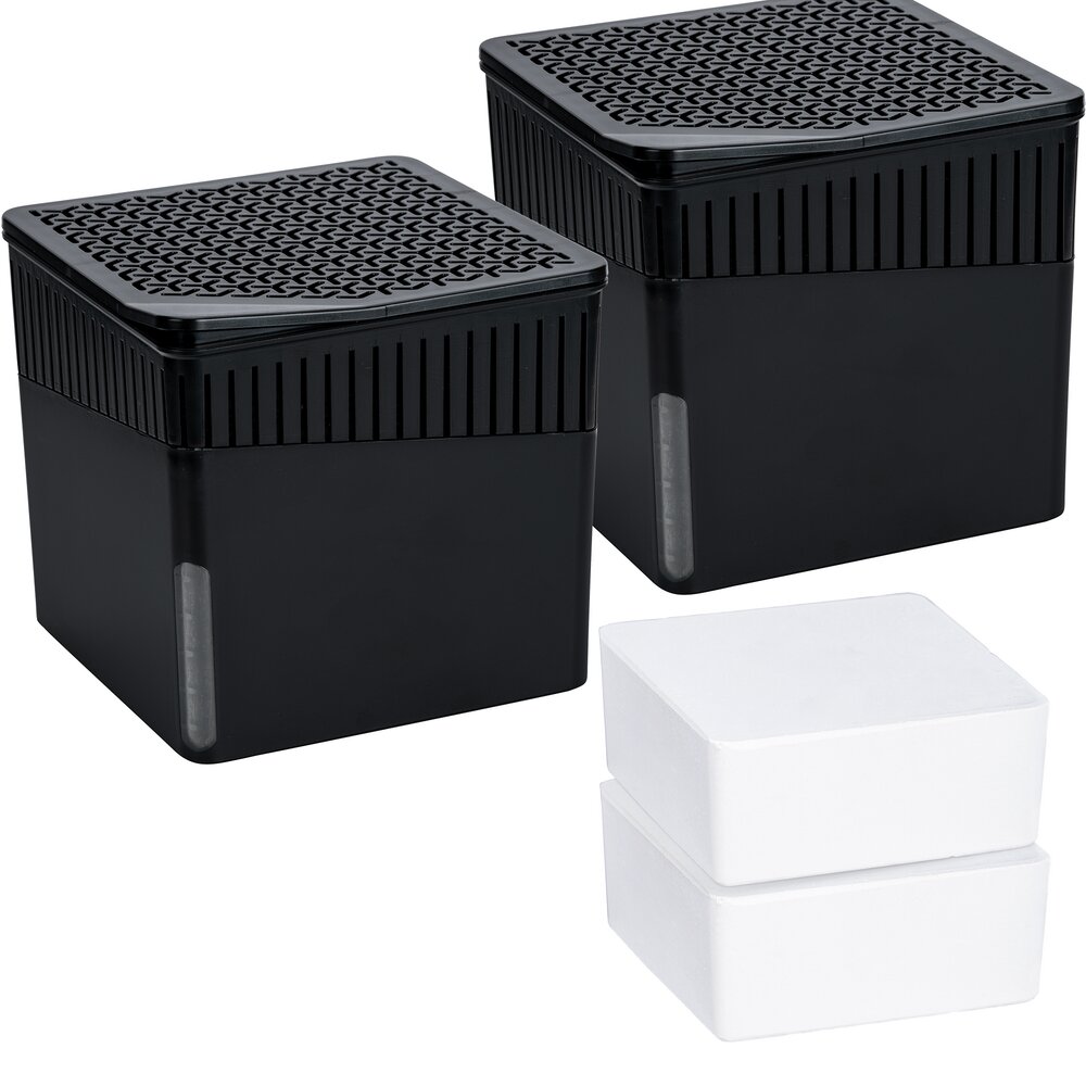 Raumentfeuchter Mod. Cube 1000 g Schwarz, 2er Set
