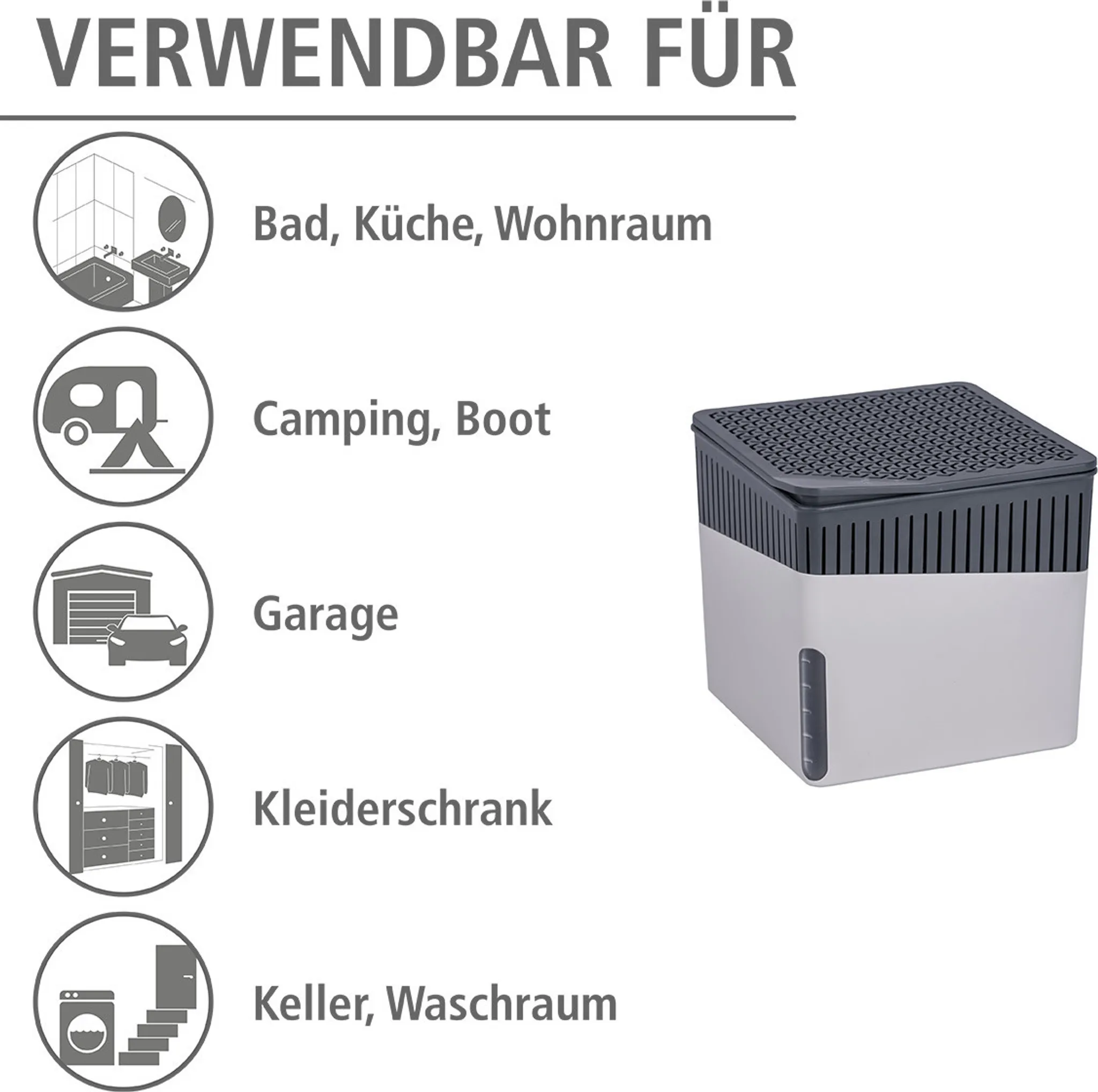 CUBE grau Entfeuchter 500g, 2er-Set