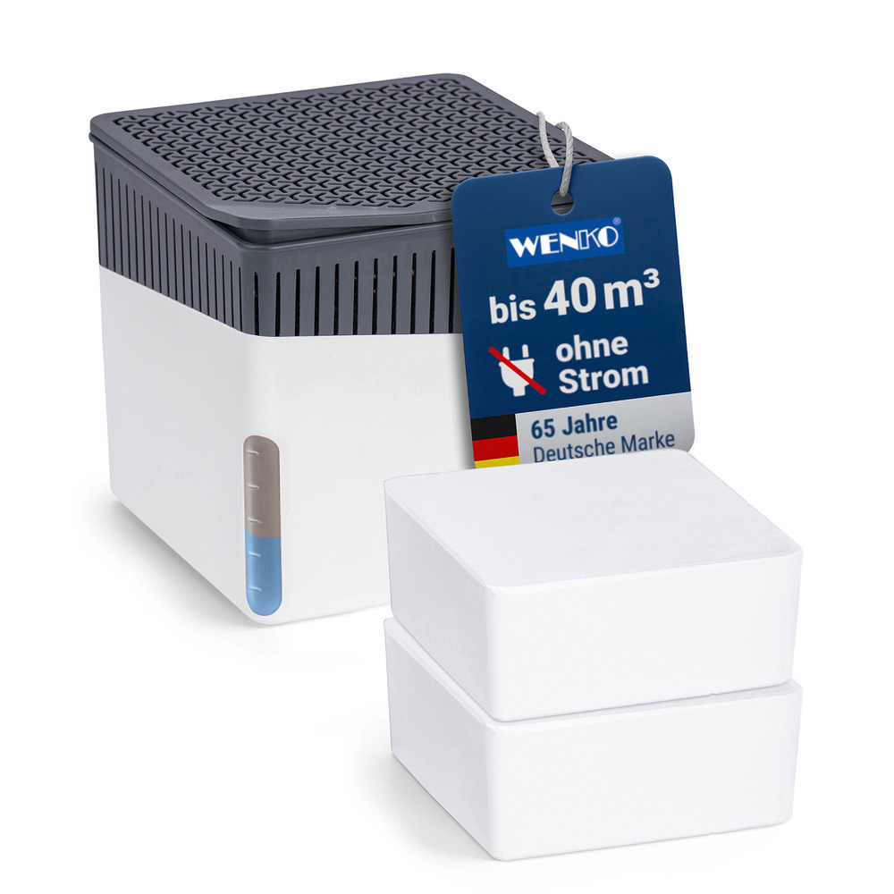 CUBE weiss Entfeuchter + 2x500g Granulat