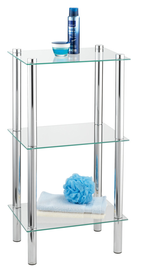 Wenko Badregal Yago mit 3 Ablagen aus Glas