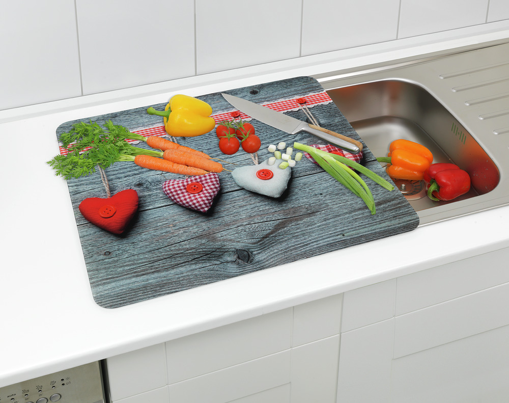 HERZEN Multiplatte 56x50 cm aus Glas