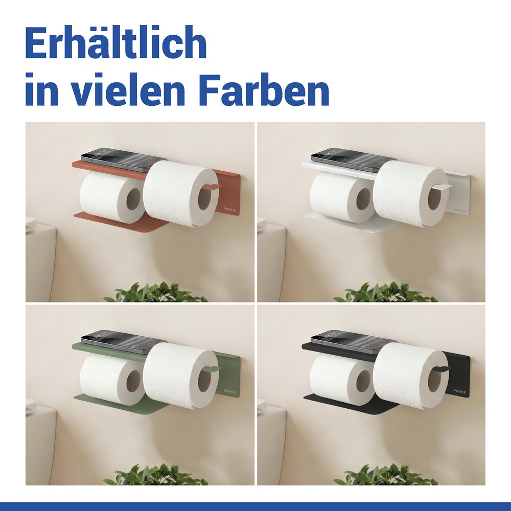 LIZAN braun Turbo-Loc® Toilettenpapierhalter mit Ablage