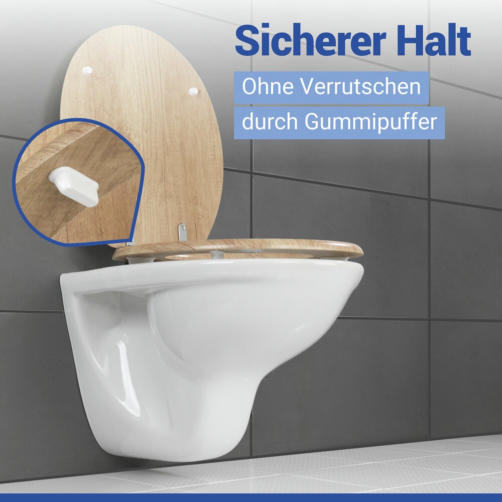 EICHE hell WC-Sitz mit Holzkern, FSC®-zertifiziert