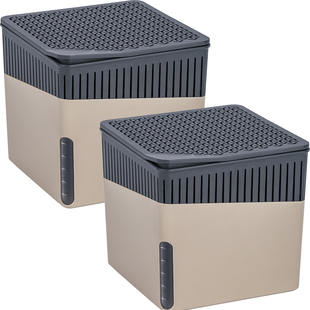 CUBE beige Entfeuchter 500g, 2er-Set