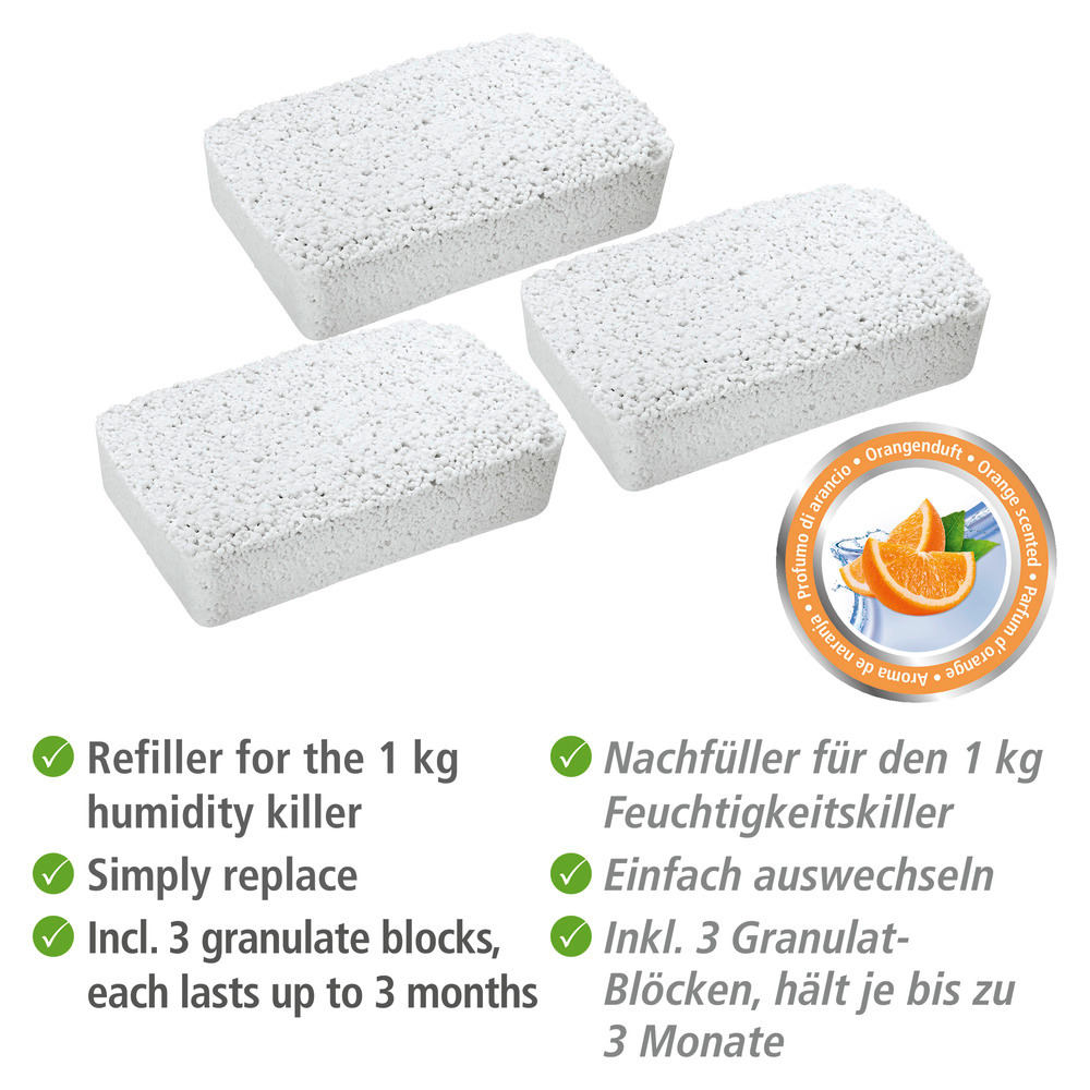 Nachfüllpack Orangenduft Feuchtigkeitskiller, 3x 1000 g Nachfüllpack Orangenduft Feuchtigkeitskiller, 3x 1000 g