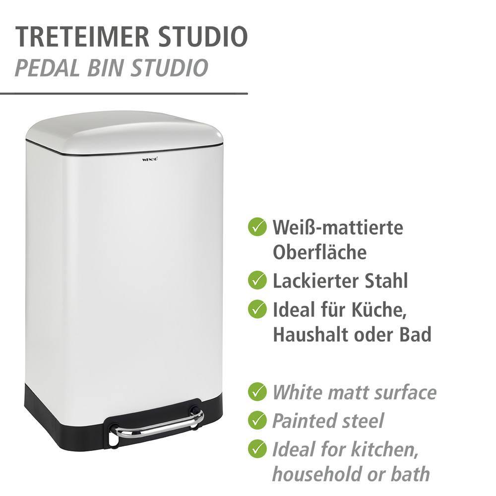 54920100_treteimer-studio3 STUDIO weiss Treteimer, 30 Liter, Easy Close