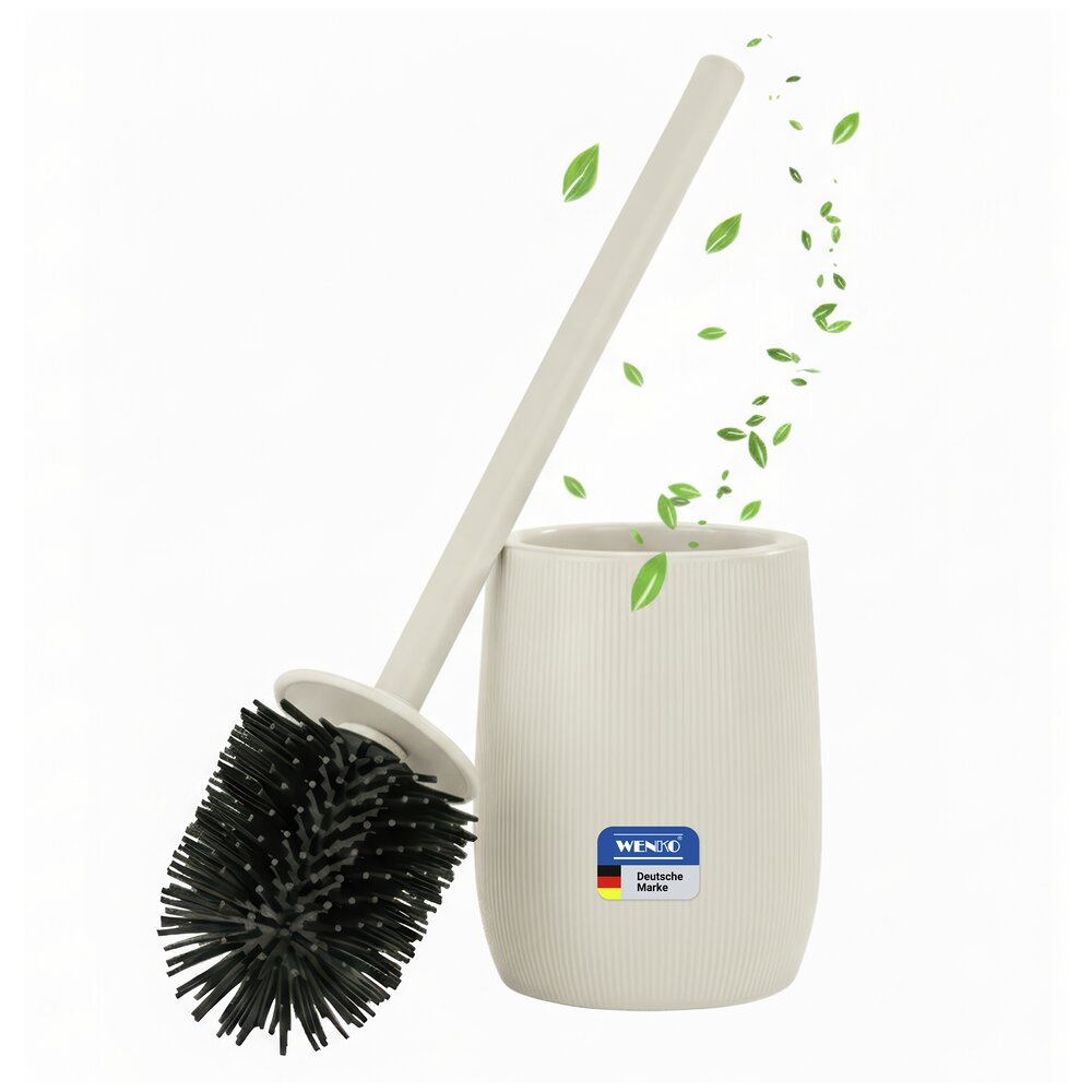FABLO creme WC-Garnitur, Bürstenkopf aus Silikon
