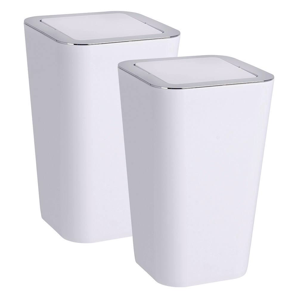 69331800_kosmetikeimer-candy-white CANDY white, 2er-Set, Schwingdeckeleimer, 6 Liter