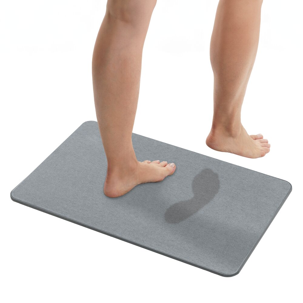 Diatomit Badematte Mod. Simi Grau, 80 x 50 cm