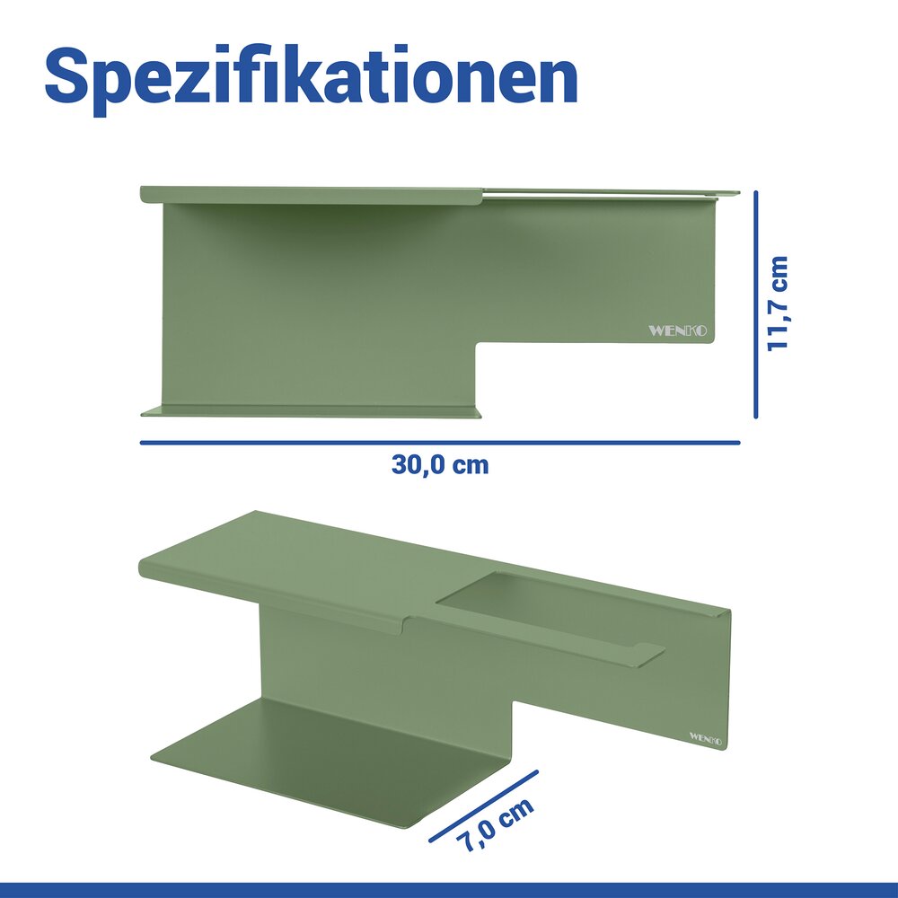 LIZAN grün Turbo-Loc® Toilettenpapierhalter mit Ablage