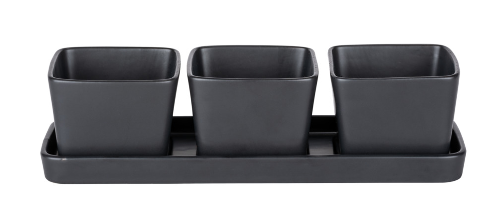 Snack & Dip Schalen-Set in schwarz, 4-teilig