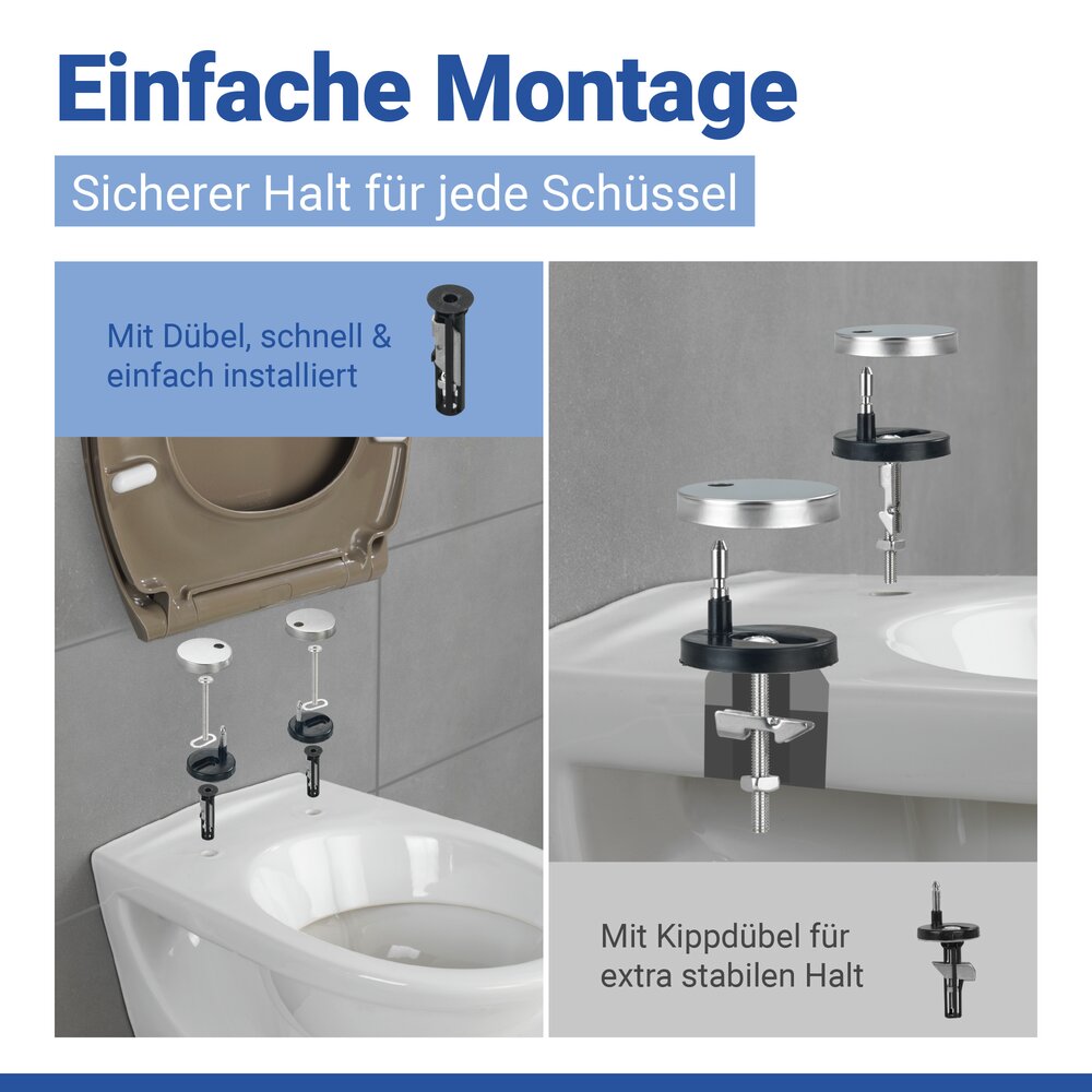 SAMOS taupe Premium WC-Sitz belastbar bis 175 kg