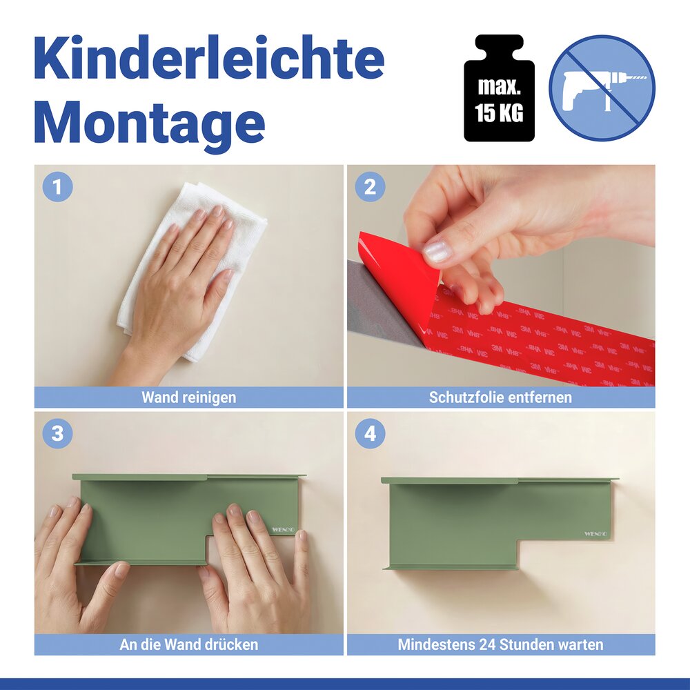 LIZAN grün Turbo-Loc® Toilettenpapierhalter mit Ablage