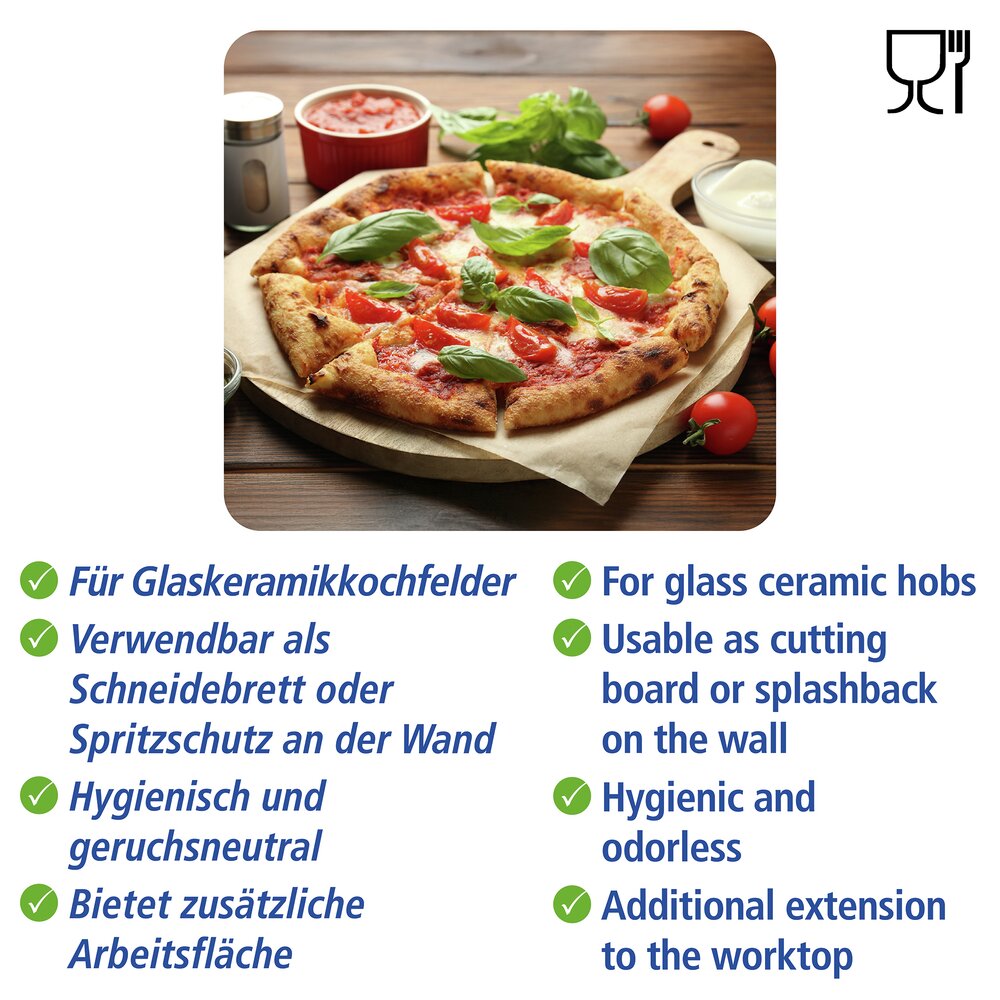 PIZZA Multiplatte 56x50 cm aus Glas