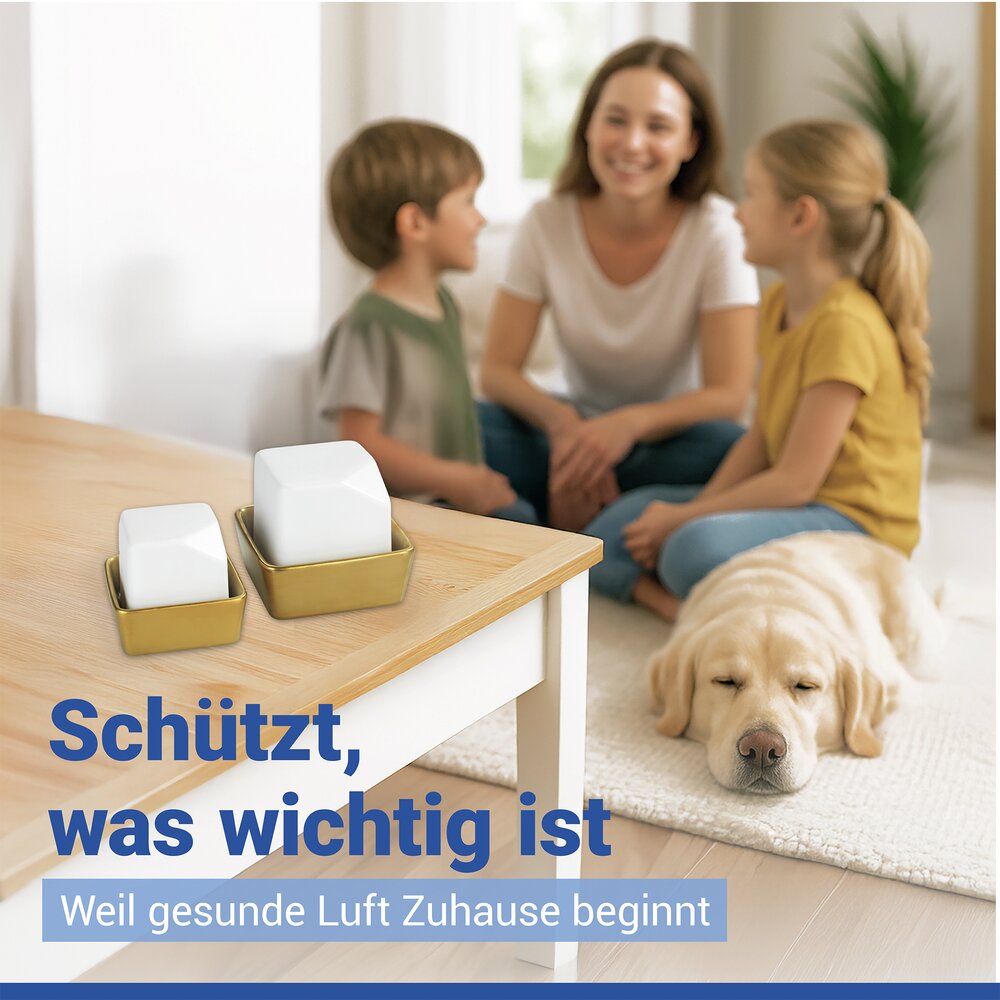 CLEO weiss/gold Luftbefeuchter aus Keramik, 2er-Set