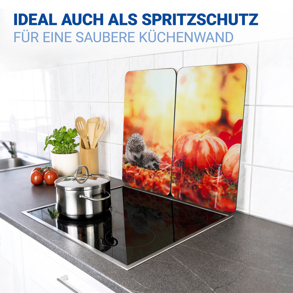 HERBST 2er-Set Herdabdeckplatten aus Glas
