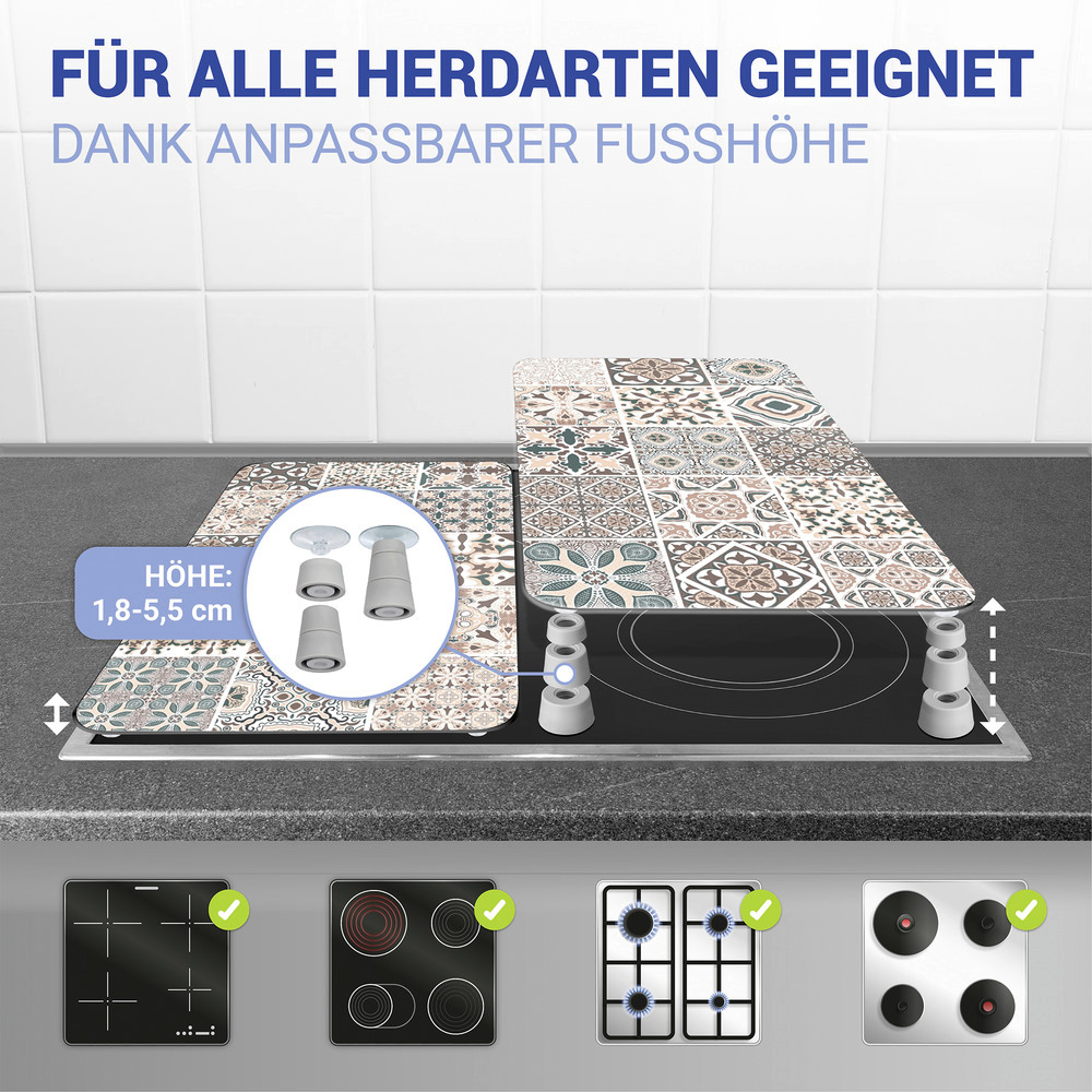 KACHEL 2er-Set Herdabdeckplatten aus Glas