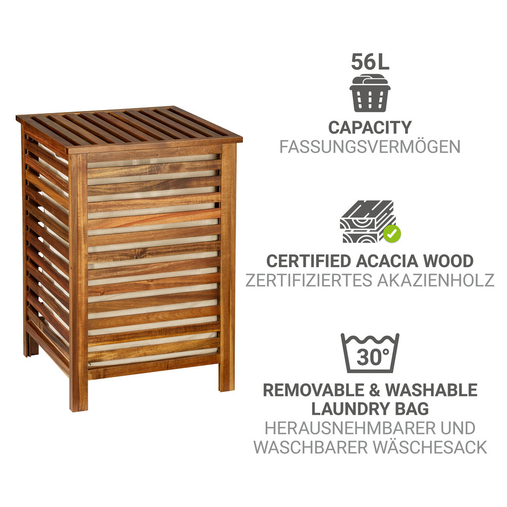 FONDI Wäschetruhe aus Akazienholz, 56 Liter FONDI Wäschetruhe aus Akazienholz, 56 Liter