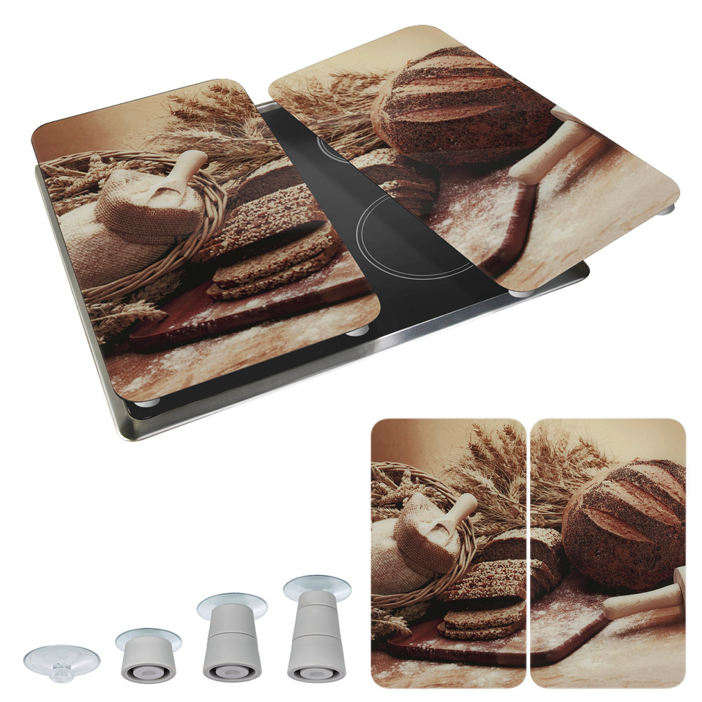 BROT 2er-Set Herdabdeckplatten aus Glas