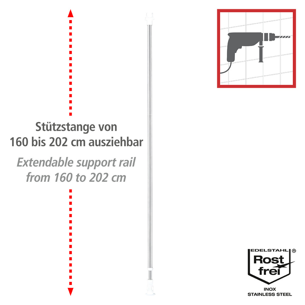 Teleskop-Garderoben-Set aus Edelstahl, 3-teilig