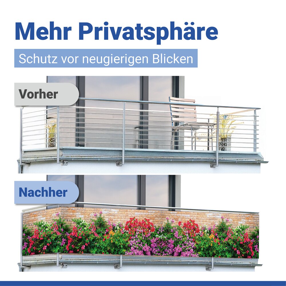 MAUERBLUMEN Balkon-Sichtschutz, 85x500 cm