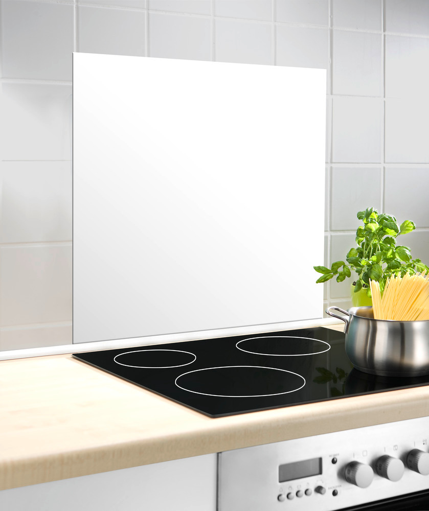 WEISS Spritzschutz Herd 60x70 cm aus Glas