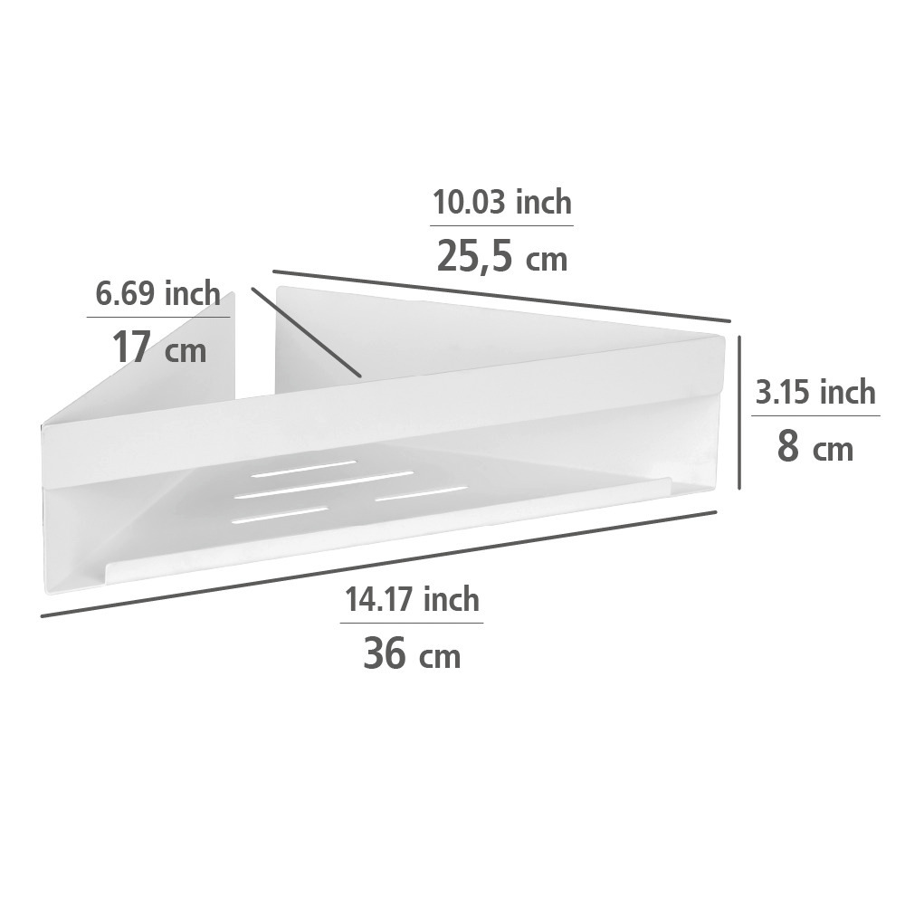 GENOVA white Turbo-Loc® Eckablage, ohne Bohren