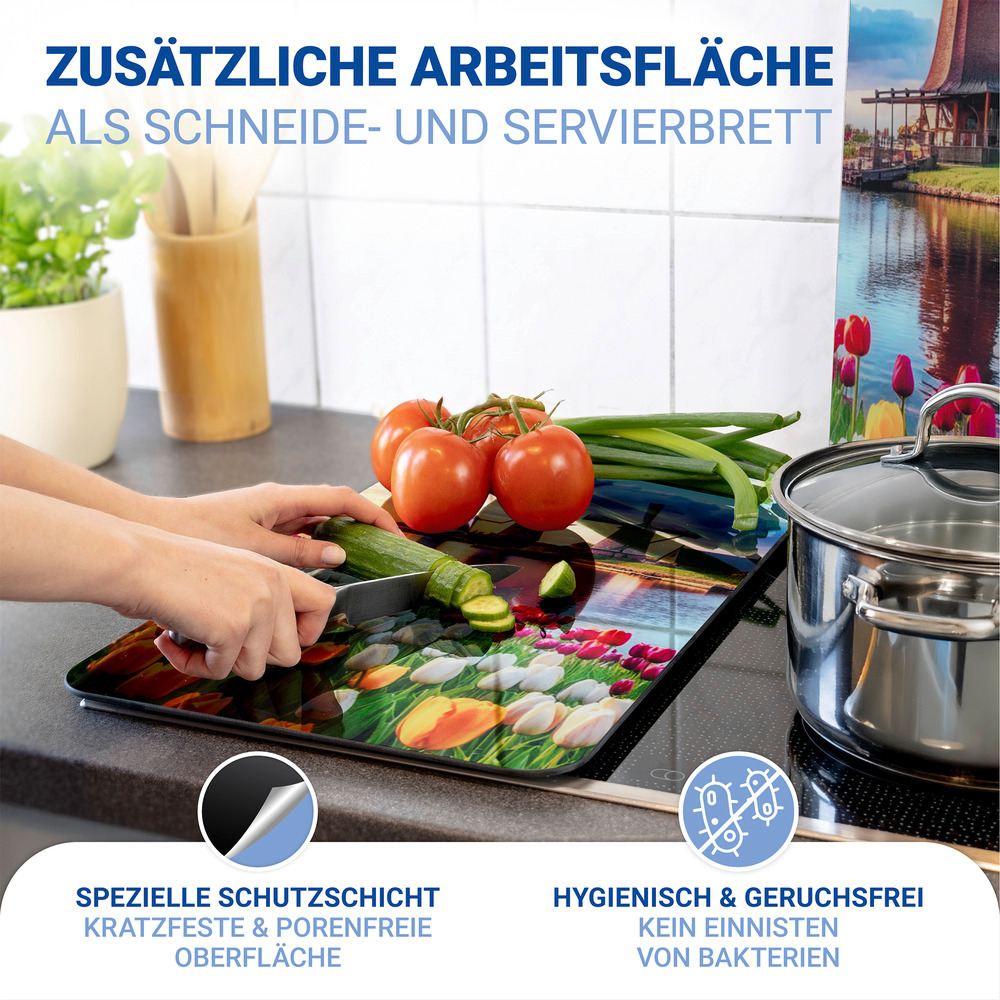 WINDMÜHLE 2er-Set Herdabdeckplatten aus Glas