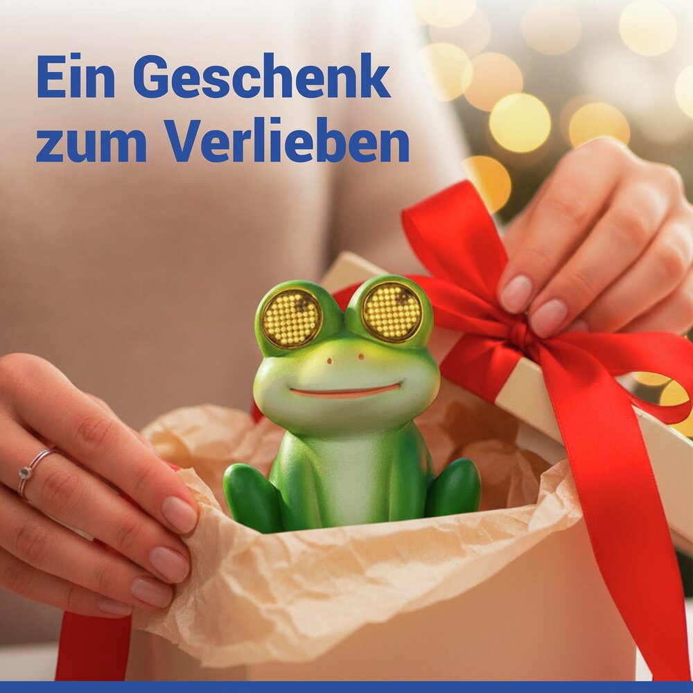 FROSCH Gartenfigur mit blinkenden LED-Augen
