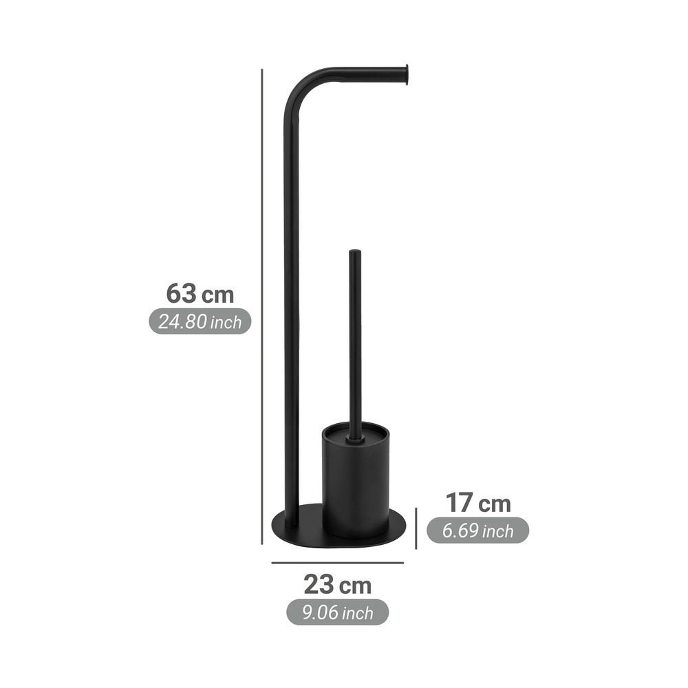 LEVANTE schwarz Stand WC-Garnitur aus Stahl