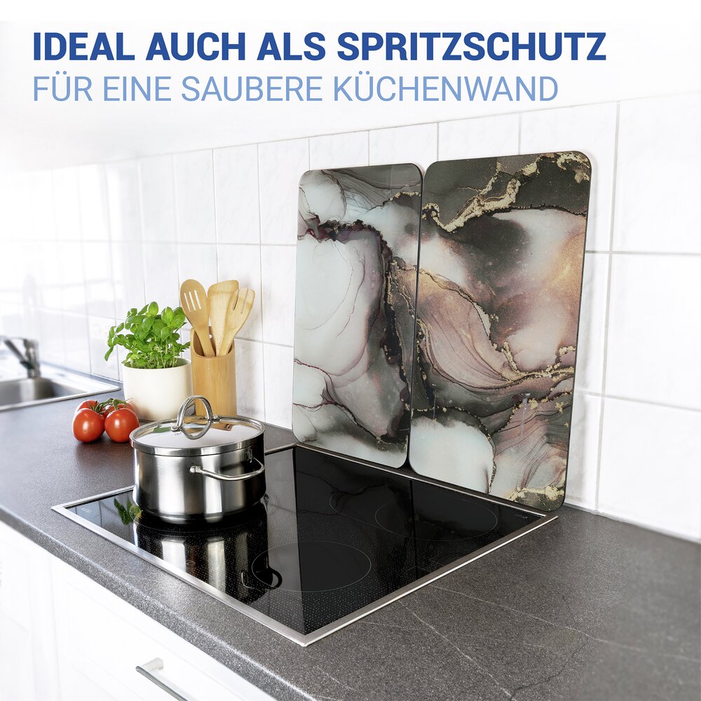 AQUARELL 2er-Set Herdabdeckplatten aus Glas