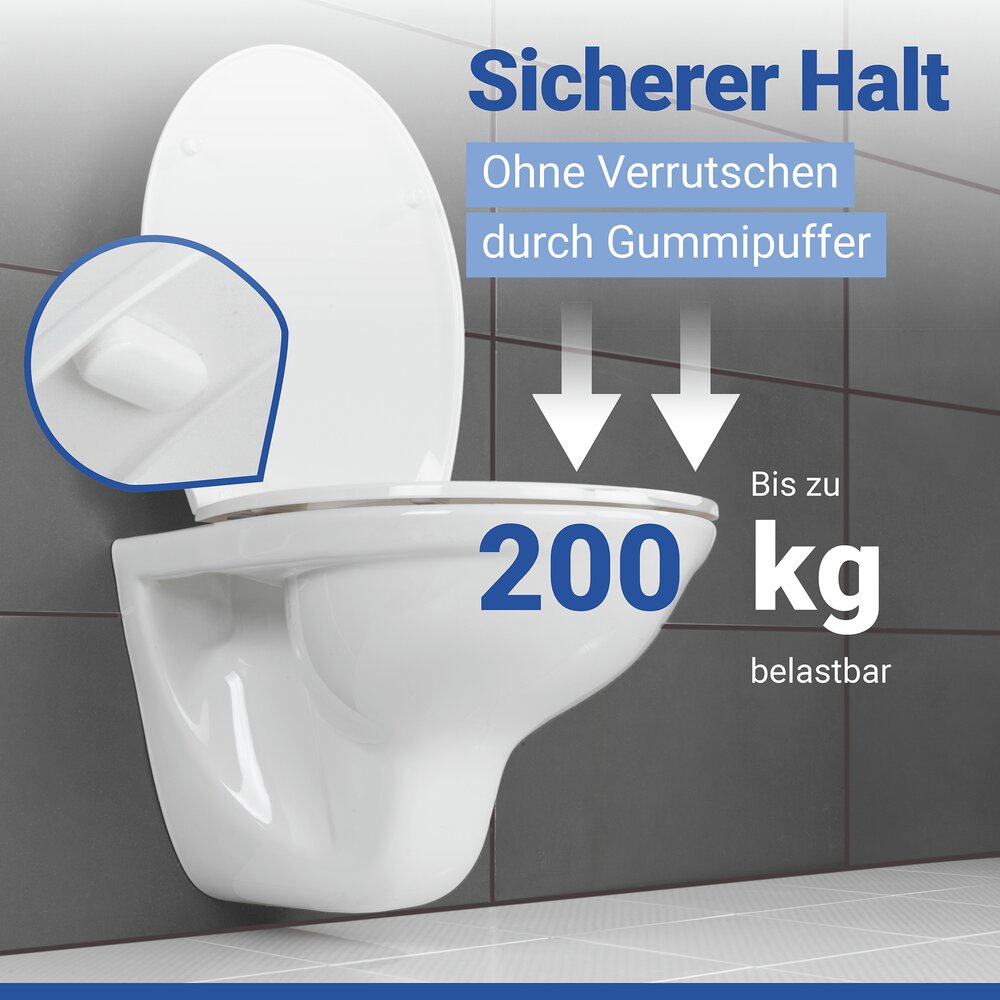 KOS weiss WC-Sitz nur 1200 g, belastbar bis 200 kg