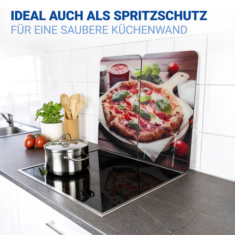 PIZZA 2er-Set Herdabdeckplatten aus Glas