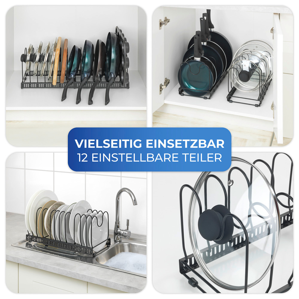 Deckel- und Pfannenhalter ausziehbar 2 in 1