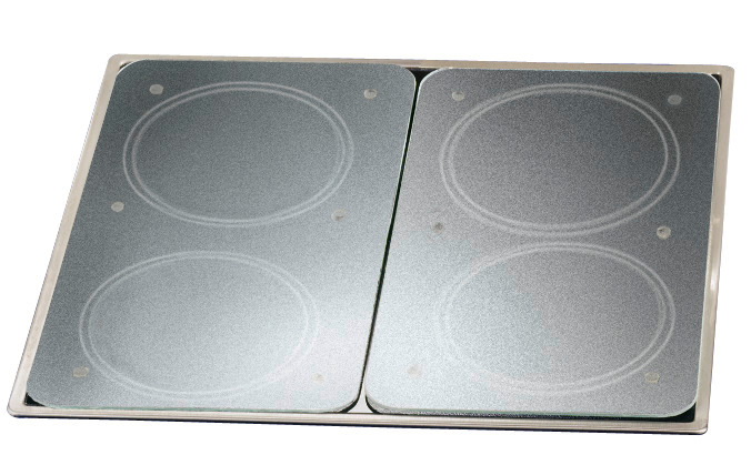 TRANSPARENT 2er-Set Herdabdeckplatten aus Glas