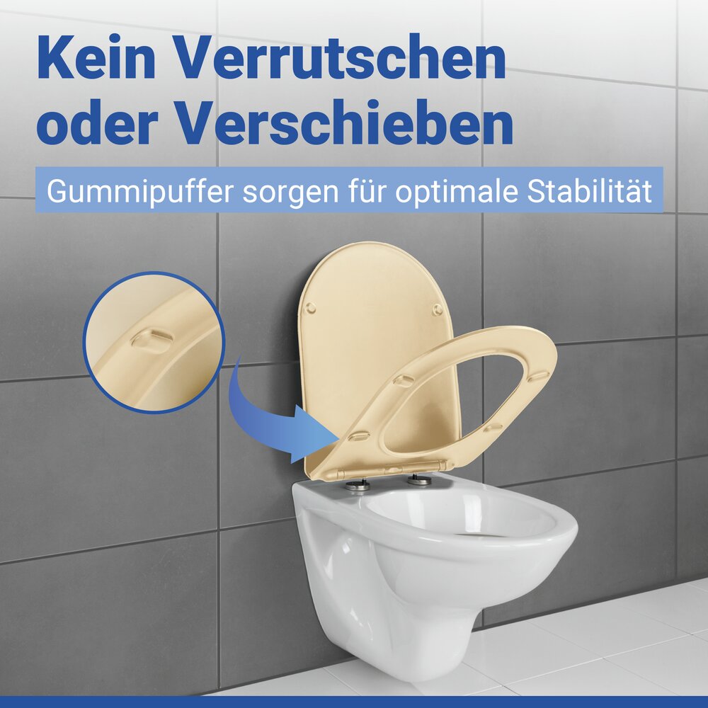 GALATI beige matt WC-Sitz belastbar bis 175 kg